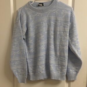 VINTAGE Light Blue Patterned Woman  Sweater